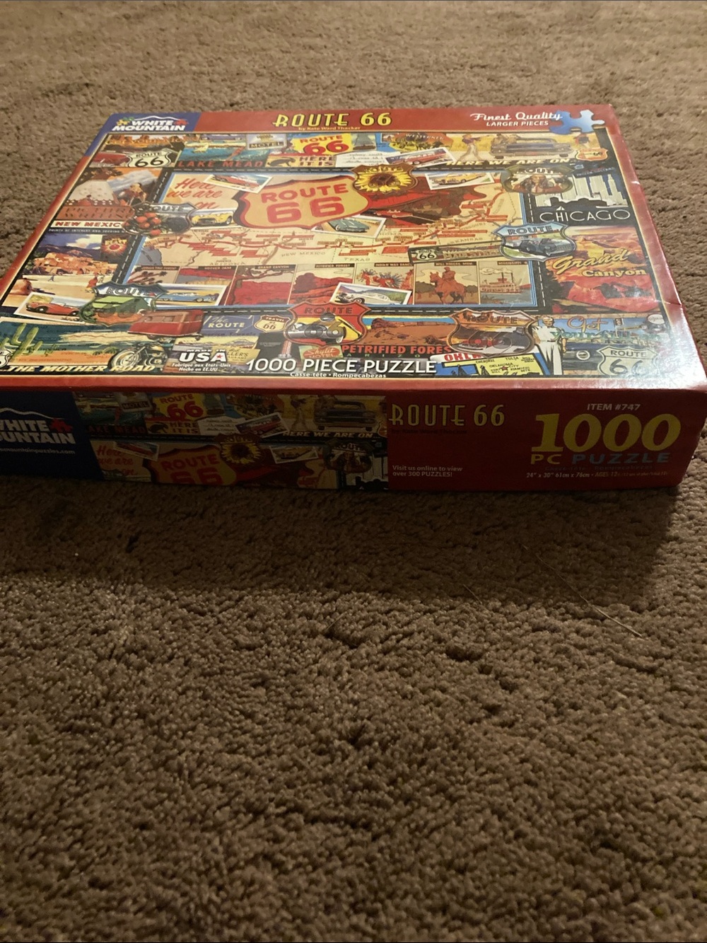 White Mountain Route 66 puzzle larger easier handle pieces .
